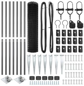 <strong> Cerca Euro</strong> com 7 Postes de Espeto 1,4 x 10 m em Aço