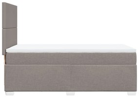 Cama com molas/colchão 100x200 cm tecido cinza-acastanhado