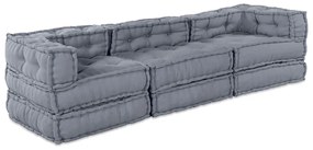 vidaXL Sofá Modular Manual 3 pcs Cinzeto 70 x 70 x 56 cm tecido