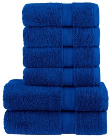 6pcs Conjunto toalhas banho premium SOLUND 600 gsm azul