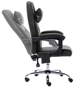 Cadeira de escritório c/ função massagem couro artificial preto