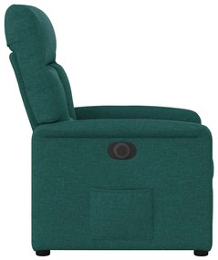 Poltrona elétrica reclinável tecido verde-escuro