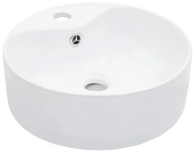 143911 vidaXL Lavatório com extravasamento 36x13 cm cerâmica branco