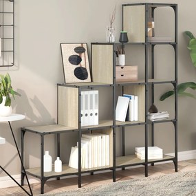 vidaXL Estante 122x30x132cm derivados de madeira/metal carvalho sonoma