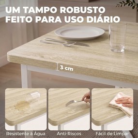 Conjunto de Mesa de Jantar Extensível 120-160 cm e 6 Cadeiras Empilháveis para 4-6 Pessoas Efeito Carvalho