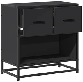 Mesa de cabeceira 60x31x60 cm madeira e metal preto