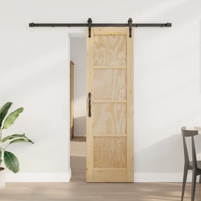 Porta Deslizante vidaXL com Conjunto de Ferragens 61x198,5 cm Madeira