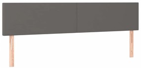Cama boxspring com colchão 120x190 cm couro artificial cinzento