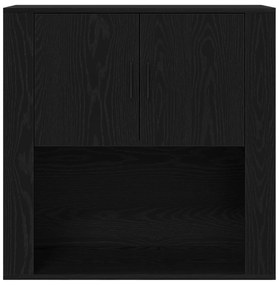 Highboard Carvalho Preto 80x33x150 cm Madeira de Engenharia