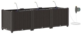 Jardineiras de Jardim 1 pc Castanho 120 x 40 x 37.5 cm Plástico