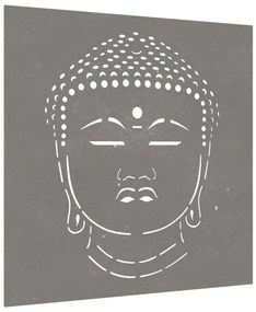 Decoração de Parede para Jardim - Cabeça Buda - Aço Corten - 105x55cm