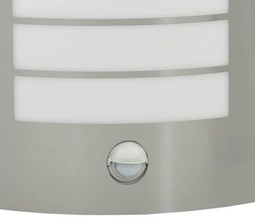 Luz de Parede Externa com Sensor 2 pcs Prata Aço Inoxidável IP44