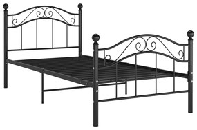 Estrutura de cama 100x200 cm metal preto