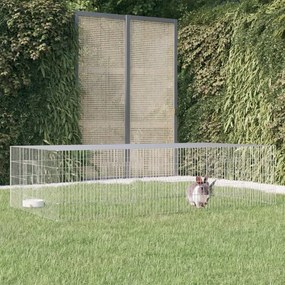 vidaXL Coelheira de 2 painéis 220x110x55 cm ferro galvanizado
