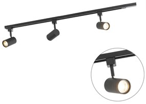 LED Sistema de trilho preto 3-lâmpadas-WiFi-GU10 monofásico - JEANA Moderno