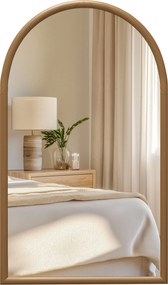 HOMCOM Espelho de Parede 65x110 cm com Moldura de Madeira em Forma de Janela Espelho Decorativo para Sala Quarto Castanho Escuro | Aosom Portugal