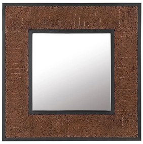 Espelho de parede em madeira escura 60 x 60 cm BOISE Beliani