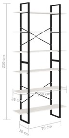 Estante alta 100x30x210 cm madeira de pinho maciça branco