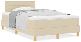 Cama Box Spring com Colchão Creme 120x200 cm Tecido
