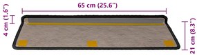 Tapetes escada adesivos aspeto sisal 30pcs 65x21x4 cm antracite
