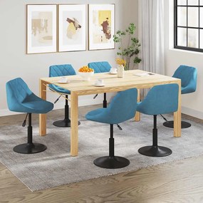 vidaXL Cadeiras de jantar giratórias 6 pcs veludo azul
