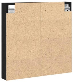 Armário Vitrine Preto Carvalho 60x8,5x58 cm Madeira Engenharia