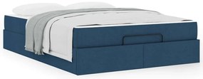 Estrutura da Cama Outros com armazenamento Azul 160 x 200 cm tecido