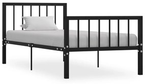 vidaXL Estrutura de cama 100x200 cm metal preto