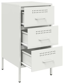 Mesas de cabeceira 2 pcs 36x39x68 cm aço branco