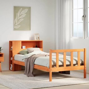 Cama com estante sem colchão 75x190 cm madeira maciça