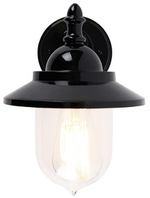 Candeeiro de parede exterior clássico preto IP44 - Oxford Moderno