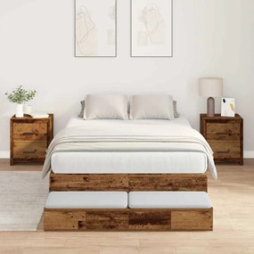 vidaXL Cama de Armazenamento Madeira Velha 120x190 cm