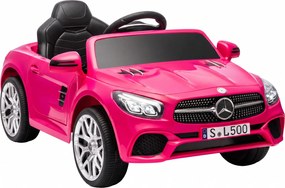 AIYAPLAY Carro Elétrico Infantil Mercedes-Benz SL500 12 V com Controlo Remoto 2,4 GHz, 2 Motores, Suspensão e Arranque Suave, Rosa | Aosom Portugal