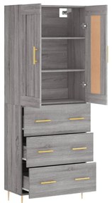 Armário alto 69,5x34x180 cm derivados de madeira sonoma cinza