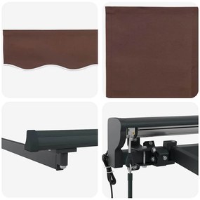 Toldo Retrátil Manual Castanho 300x250 cm