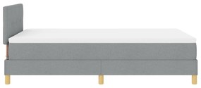 Cama Box Spring com Colchão Cinza Claro 120x190 cm Tecido