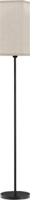 Candeeiro de pé para sala de estar com abajur bege com efeito de linho e interruptor de pé Ø 25 x 161,5 cm preto