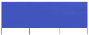 Para-vento com 3 painéis em tecido 400x80 cm azul-ciano
