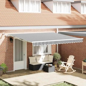 vidaXL Toldo retrátil automático com LED 400x300 cm antracite/branco