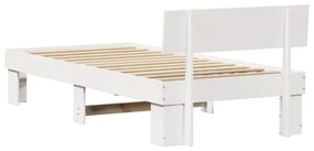 Estrutura da Cama Branco 80 x 200 cm Madeira de Pinheiro Sólido