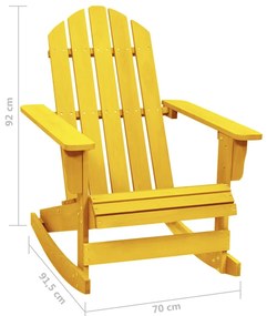 Cadeira Adirondack de baloiçar p/ jardim abeto maciço amarelo