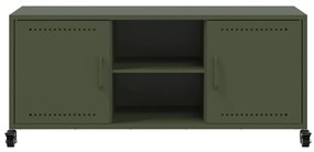 Móvel de TV 100,5x39x43,5 cm aço verde-azeitona