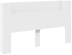 Armário de cabeceira com luzes LED 180x16,5x103,5 cm branco