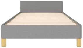 Estrutura de cama sem colchão 100x200 cm tecido cinzento-claro