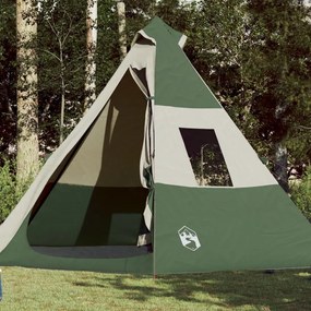 vidaXL Tenda de campismo tipi para 7 pessoas impermeável verde