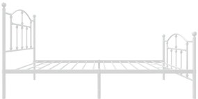 Estrutura de cama com cabeceira e pés 100x190 cm metal branco