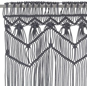 Cortina macramé 140x240 cm algodão antracite