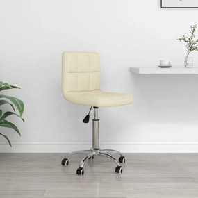 vidaXL Cadeira de escritório giratória tecido cor creme
