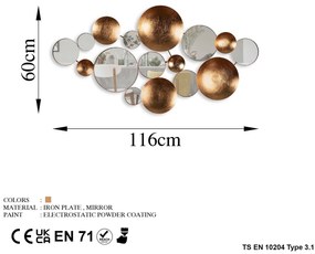 Acessório Decorativo de Parede Infinity – Multicolor – 116x60x4 cm