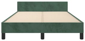 Estrutura de cama sem colchão 120x200 cm veludo verde-escuro